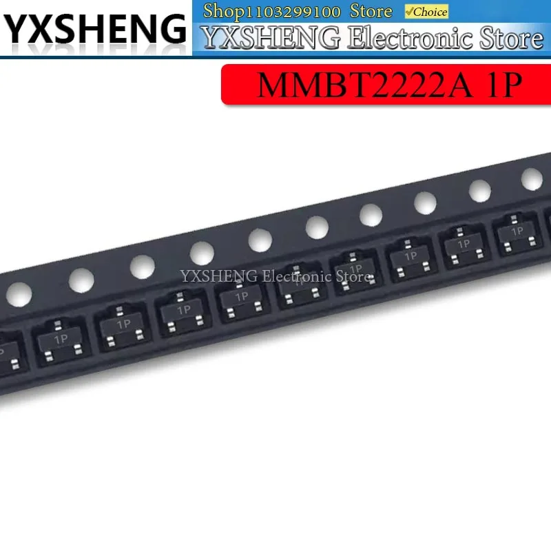 100 sztuk 2N2222A 2N2222 1P SOT-23 MMBT2222A SOT MMBT2222 SOT23-3 tranzystor SMD