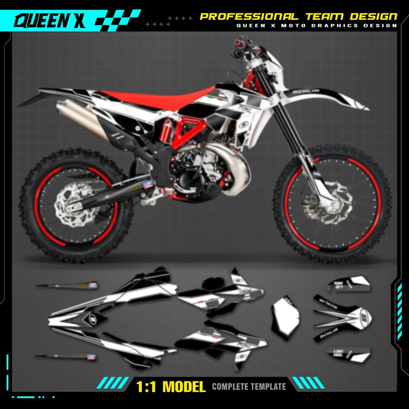 QUEEN X MOTO Motorcycle Team Graphics Decal & Sticker Kit For BETA RR 2018 2019  003