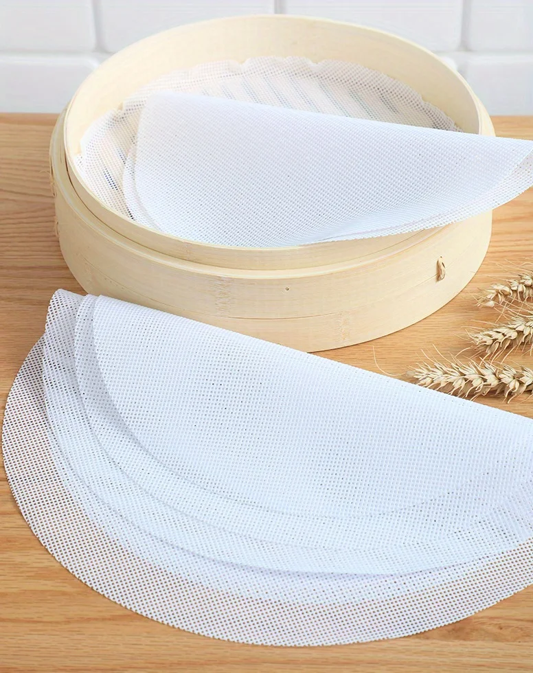 5Pcs Silikon Dampfer Pad Hohe Temperatur Widerstand Dampfer Tuch Wiederverwendbare Nicht-Stick Dampfer Liner Dim Sum Kochen Dampf matte – Detail 10