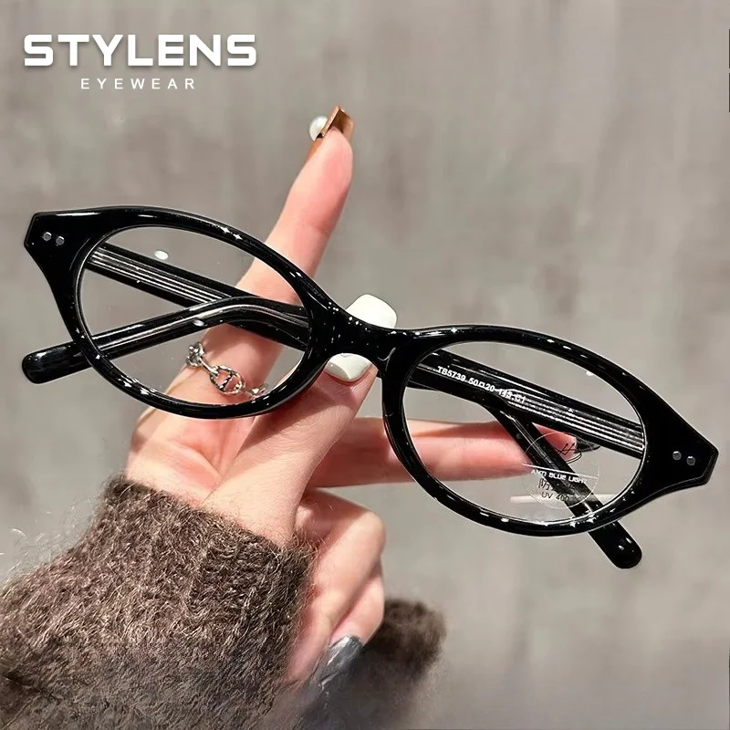 STYLENS Textured Oval Reading Glasses Women Blue Light Blocking Myopia Hyperopia Glasses Anti-Reflective Fashion Optical Glasses
