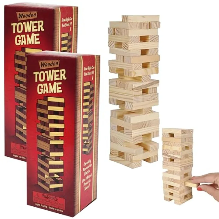 

Деревянные блоки для игры в башню, развивающие сенсорные навыки, для вечерних игр, 6 дюймов (8 штук в упаковке)