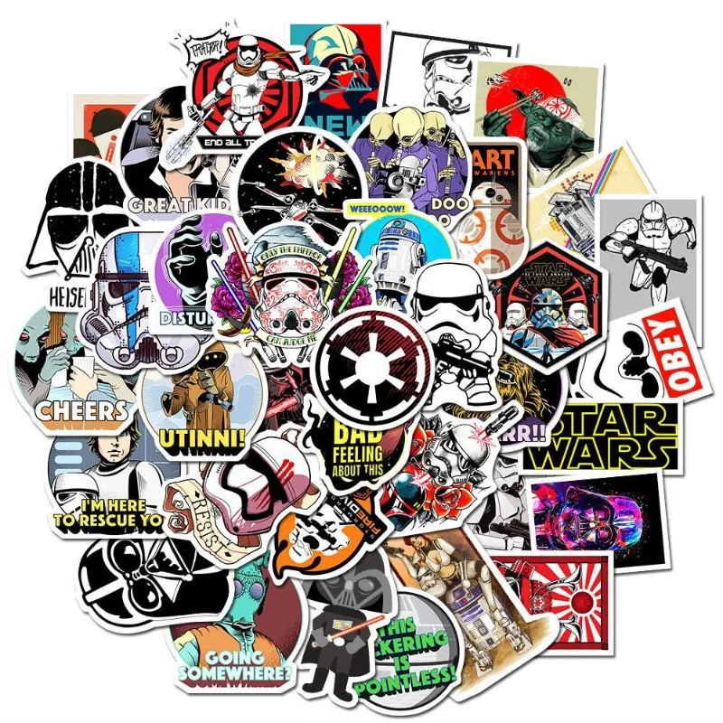 50/100PCS Star Wars Cartoon Sticker DIY Diary Laptop Luggage Skateboard Graffiti Decals Fun for Kid Toys Children\'s BirthdayGift