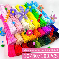Chenille Stem Pipe Kids DIY Creative Toys Chenille Sticks Cleaners Kindergarten Educational Handmade Material Plush Strips