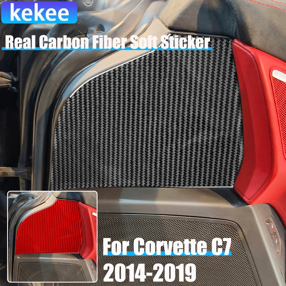 

Настоящее углеродное волокно, автомобильные аксессуары, панель двери пассажира, декоративная крышка, мягкая наклейка для Corvette C7 LT1 Z06 ZR1 LT5 2014-2019