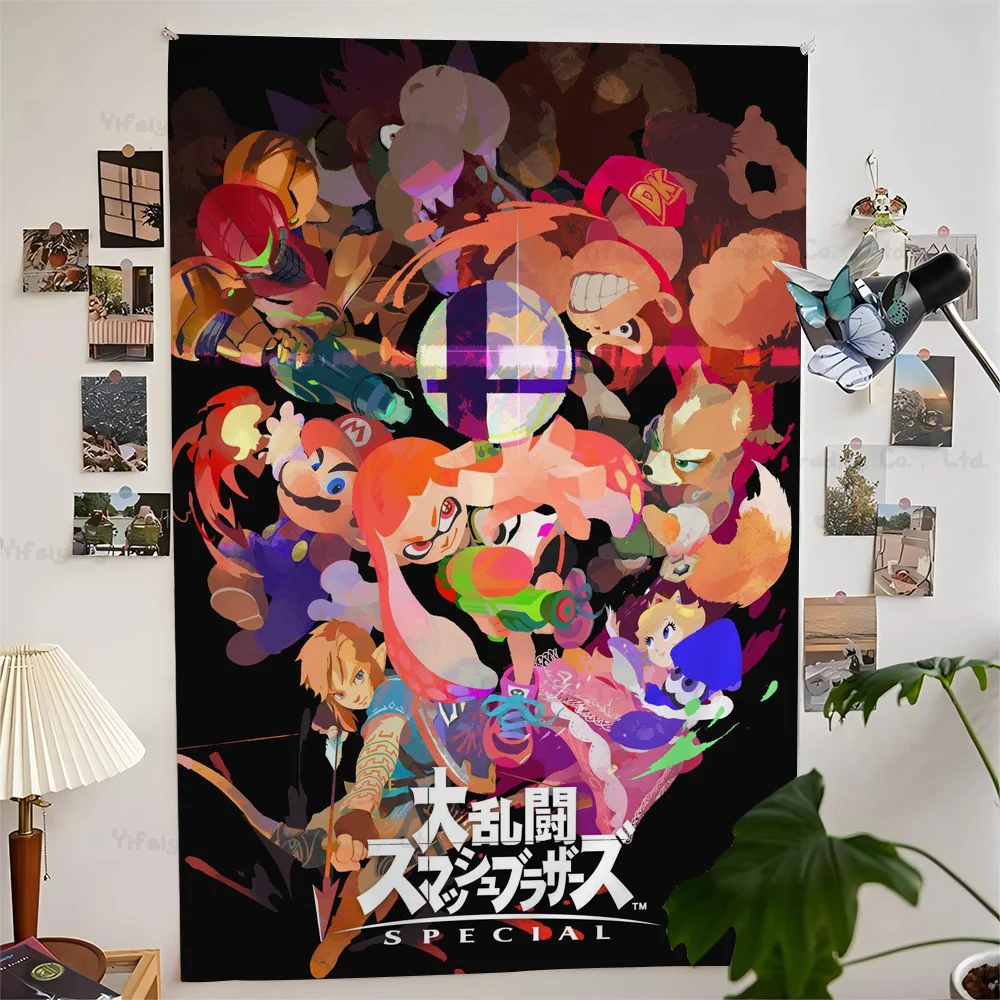 

Splatoon Video Game Hanging Bohemian Tapestry Hanging Tarot Hippie Wall Rugs Dorm Wall Hanging Home Decor