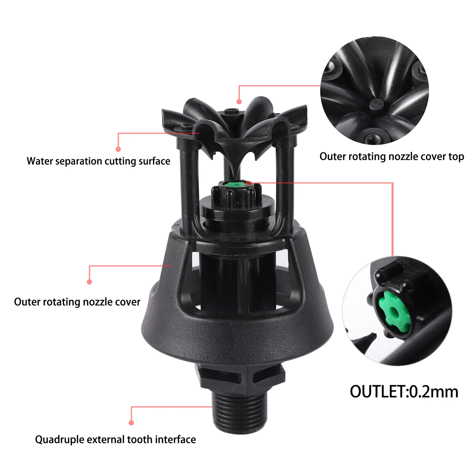 Garden Irrigation Swing Sprinkler With Extension Bracket Farm Orchard 1/2\