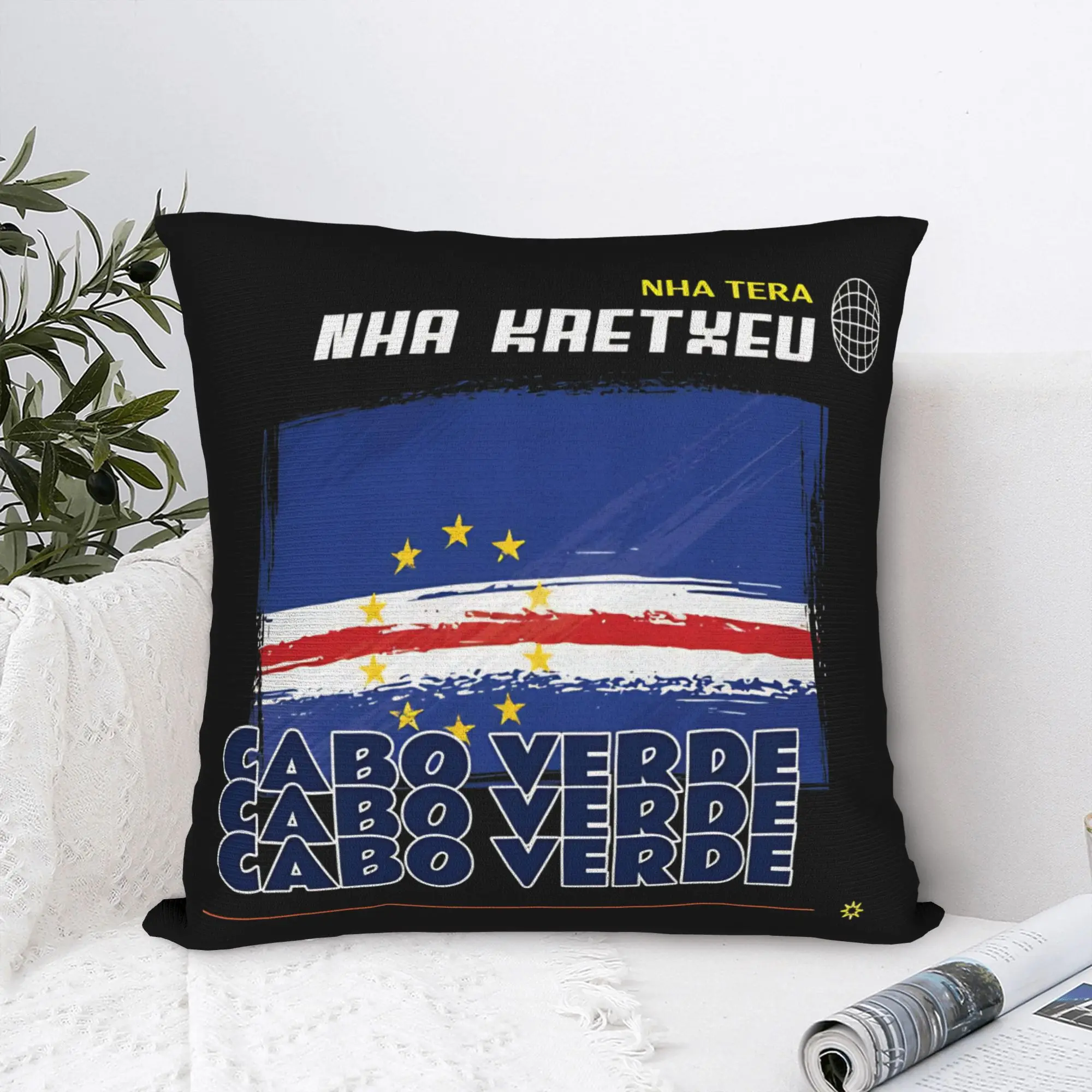 Cape Verde Cabo Verde Nha Tera  Square Pillow Covers Polyester Living Room  Cushion Cover Cool Decorative Pillow Cover 45*45