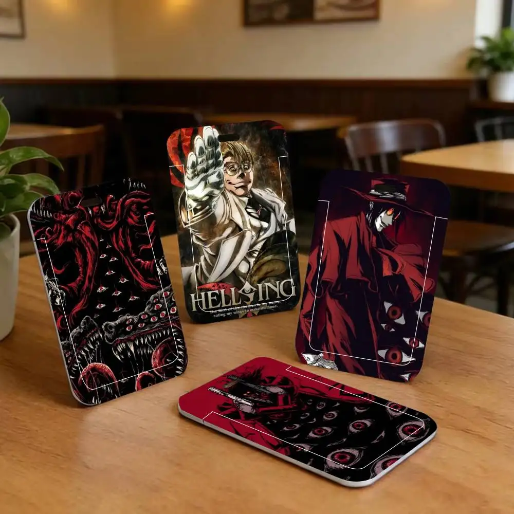 Porta Tarjetas de Identificación Hellsing con Correa para el Cuello, Colgante, Porta Credenciales, Llavero, Estuche para Tarjetas de Trabajo, Regalo
