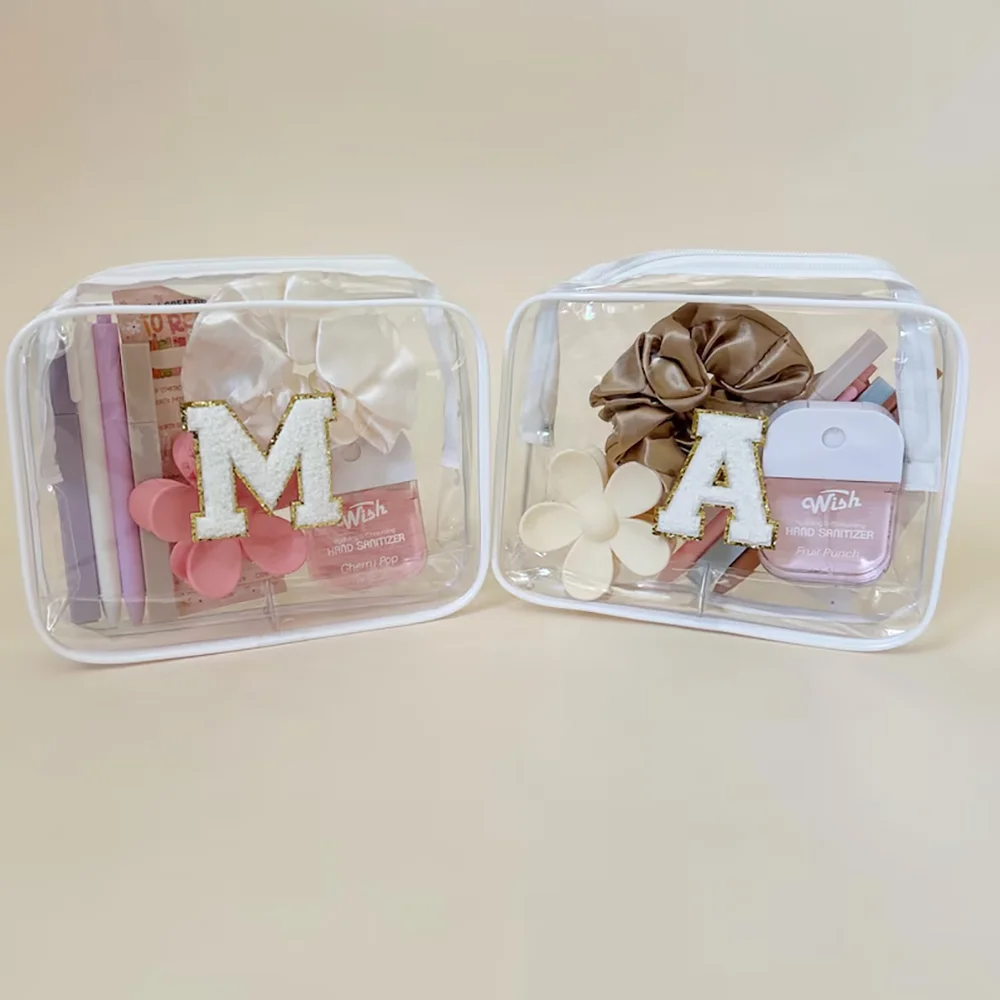 

1Pcs Letters Transparent Cosmetic Bag Teacher Appreciation Gift Back To School Gift Teacher Survival Kit Stationery Accessories