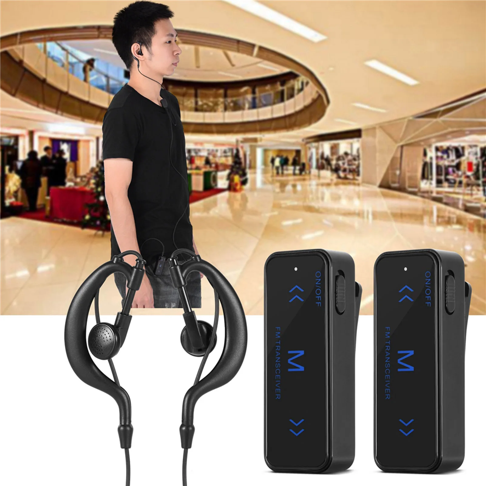 2PCS 400480MHz Mini Walkie Talkie 2Way Radio Transceiver & Earpiece Headset USB Powered