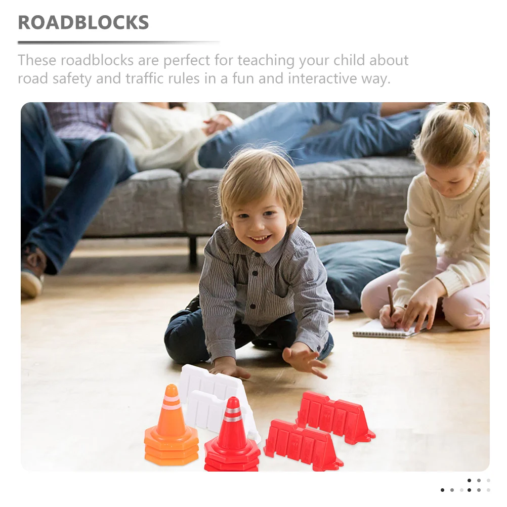 50 Pcs Road Signs Realistic Traffic Cones Models Easy to Remember Roadblock Toy Plastic Educational