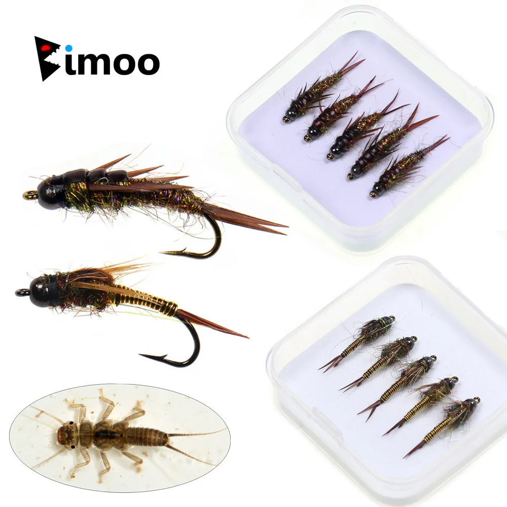 5 señuelos de pesca con diseño realista de larvas de libélula, de hundimiento rápido, para trucha, steelhead y otras especies de agua dulce y salada.