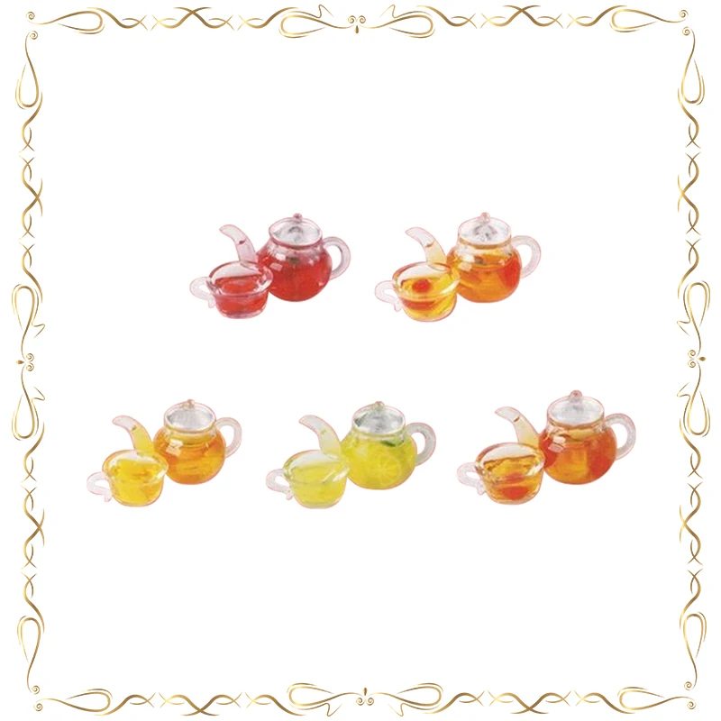 

Gashapon Fragaria Citrus Sinensis Mini Miniature Teapot Cup Prop Ornament Children's Day Gifts Model Toys