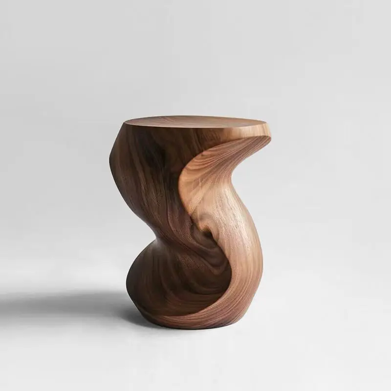 

Modern minimalist design sense, high-end solid wood pier, low stool, home living room log edge few creative decoration