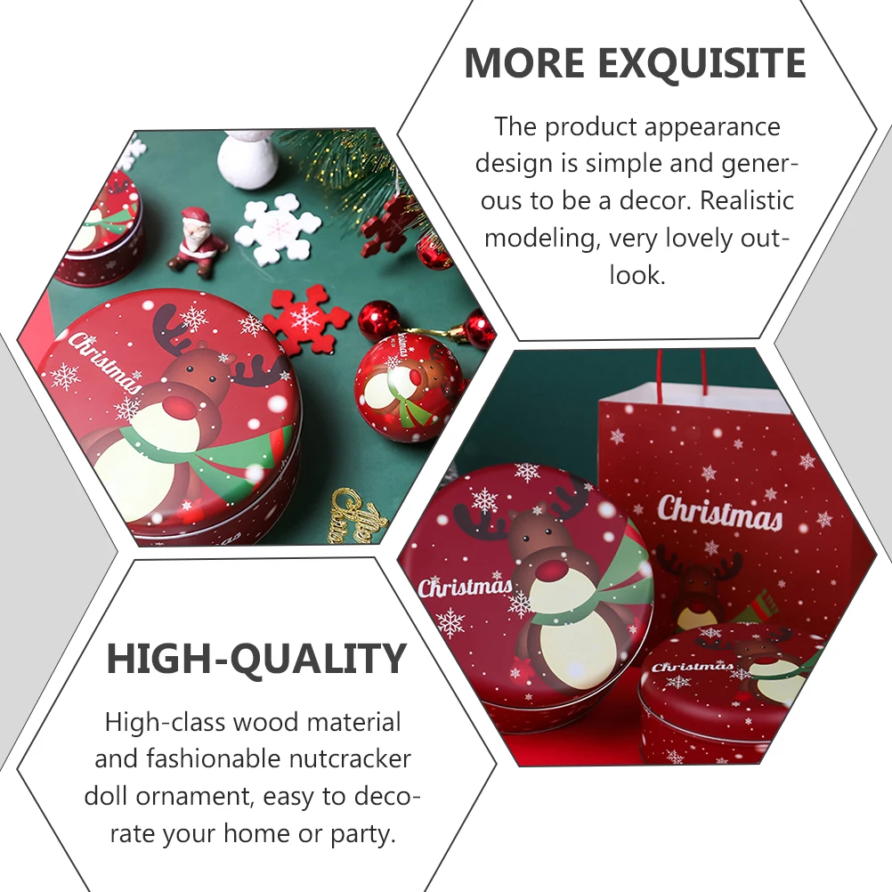 

5 Pcs Christmas Deer Candy Box Treat Xmas Tins Container Goodie Filling