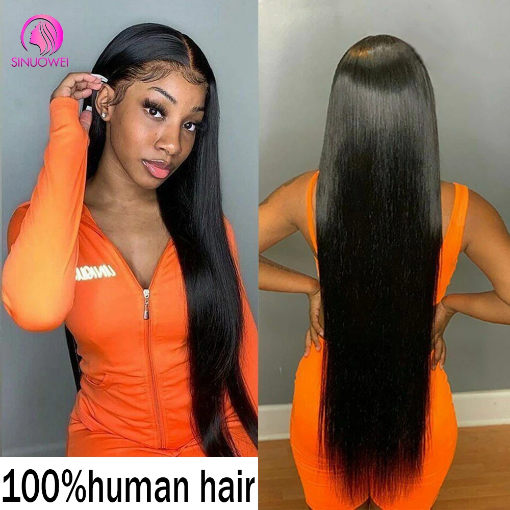 32 34 Inch Bone Straight Human Hair 13x6 Lace Frontal Wig Brazilian 13x4 Lace Front Human Hair Wigs For Women PrePlucked 180%