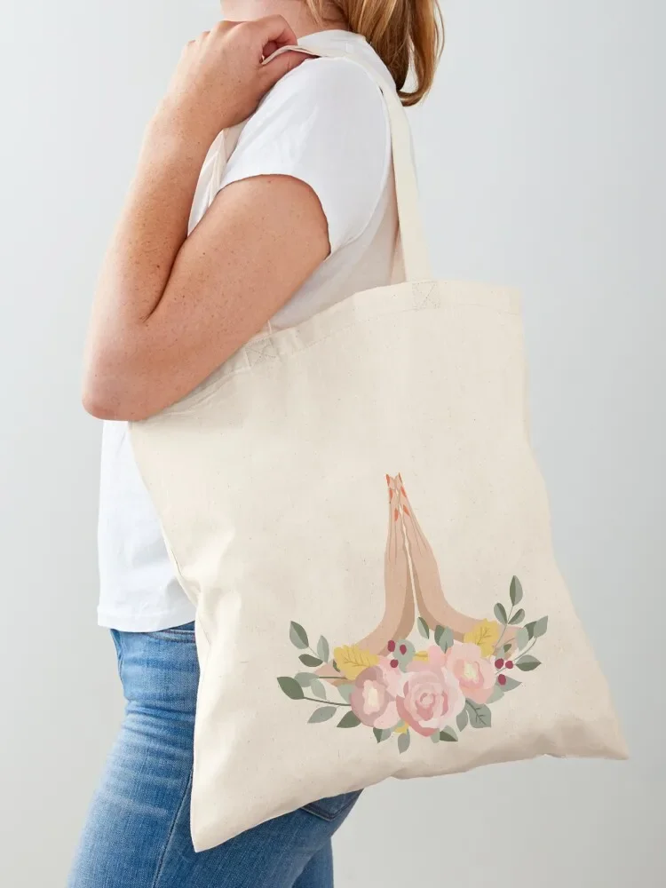 

Namaste Yoga Flowers Tote Bag women bag canvas shopping bag shopping Lady
