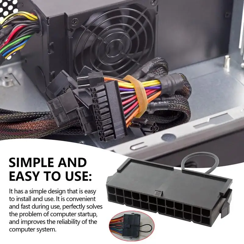 Desktop Motherboard Abastecimento Cabo, PC Abastecimento, Computador Motherboard, durável e fácil de instalar, 24 Pin Módulo