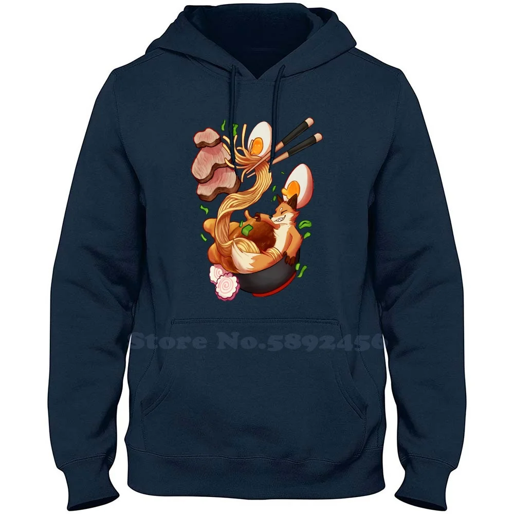 Ramen Fox 100% Pure Cotton Hoodie Ramen Fox Furry Food Animal Japan