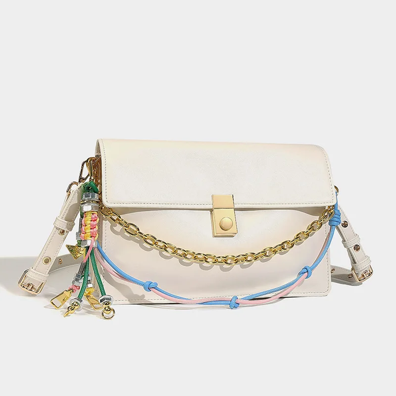 

Large Capacity Chain Small Square Bag 2025 New Trendy Oblique Span Fashion Sense Niche Underarm Exquisite Flip Women's Bag