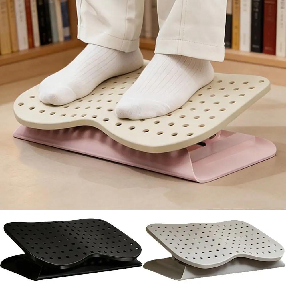 Ergonomische Fußstütze für den Schreibtisch, rutschfeste Unterseite, ausgehöhlte Beinauflage für den Büro-Schreibtisch, bequemer, atmungsaktiver, verstellbarer Fußhocker