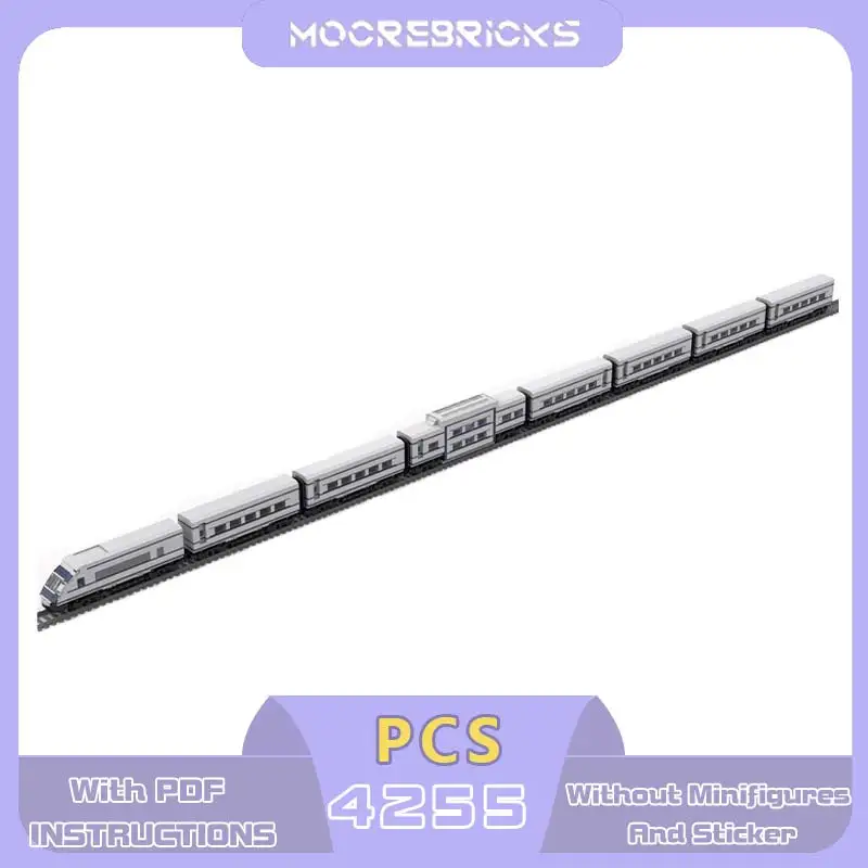 City Railway Eight Carriage High-Speed Passenger Train Building Blocks Model Assembly Locomotives Bricks Toy Children's Gifts