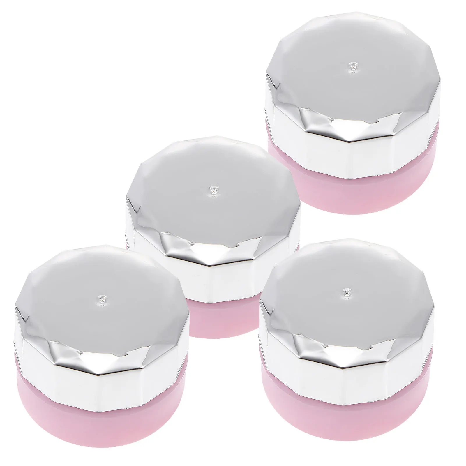 4Pcs Nail Polish Bottles Mini Empty Containers Travel Portable Plastic Jars for Nail Gel Cream Storage