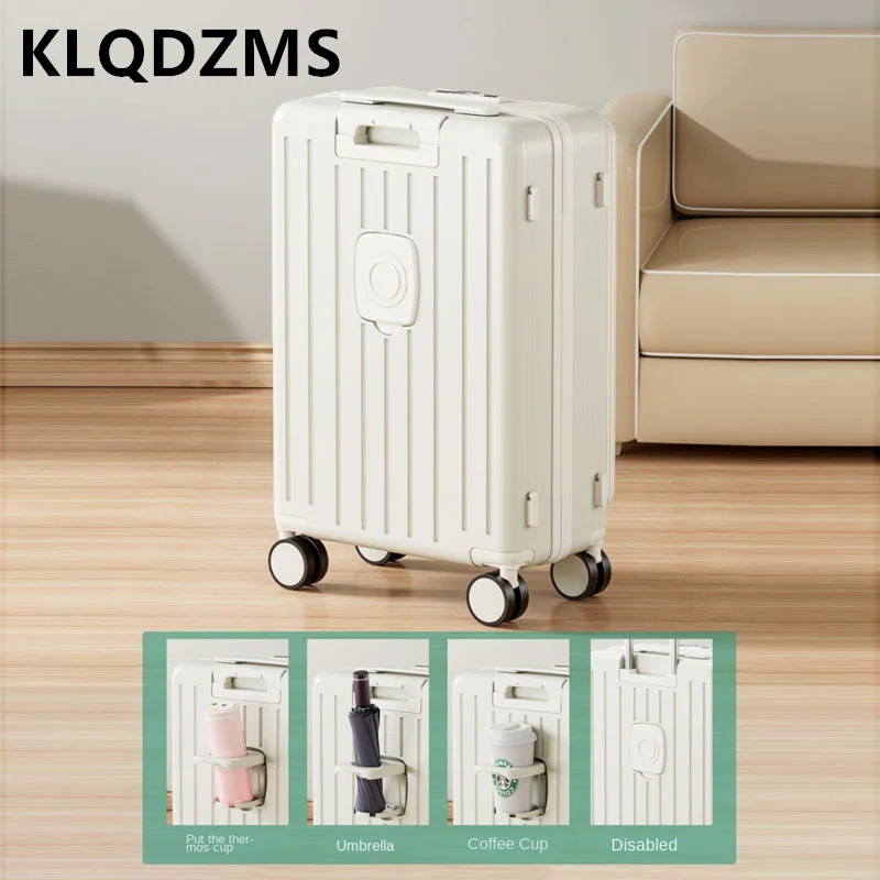 

KLQDZMS 20"24"26inch Multifunctional Luggage Compartment Opening Charging Trolley Travel Universal Wheel Boarding Light Suitcase