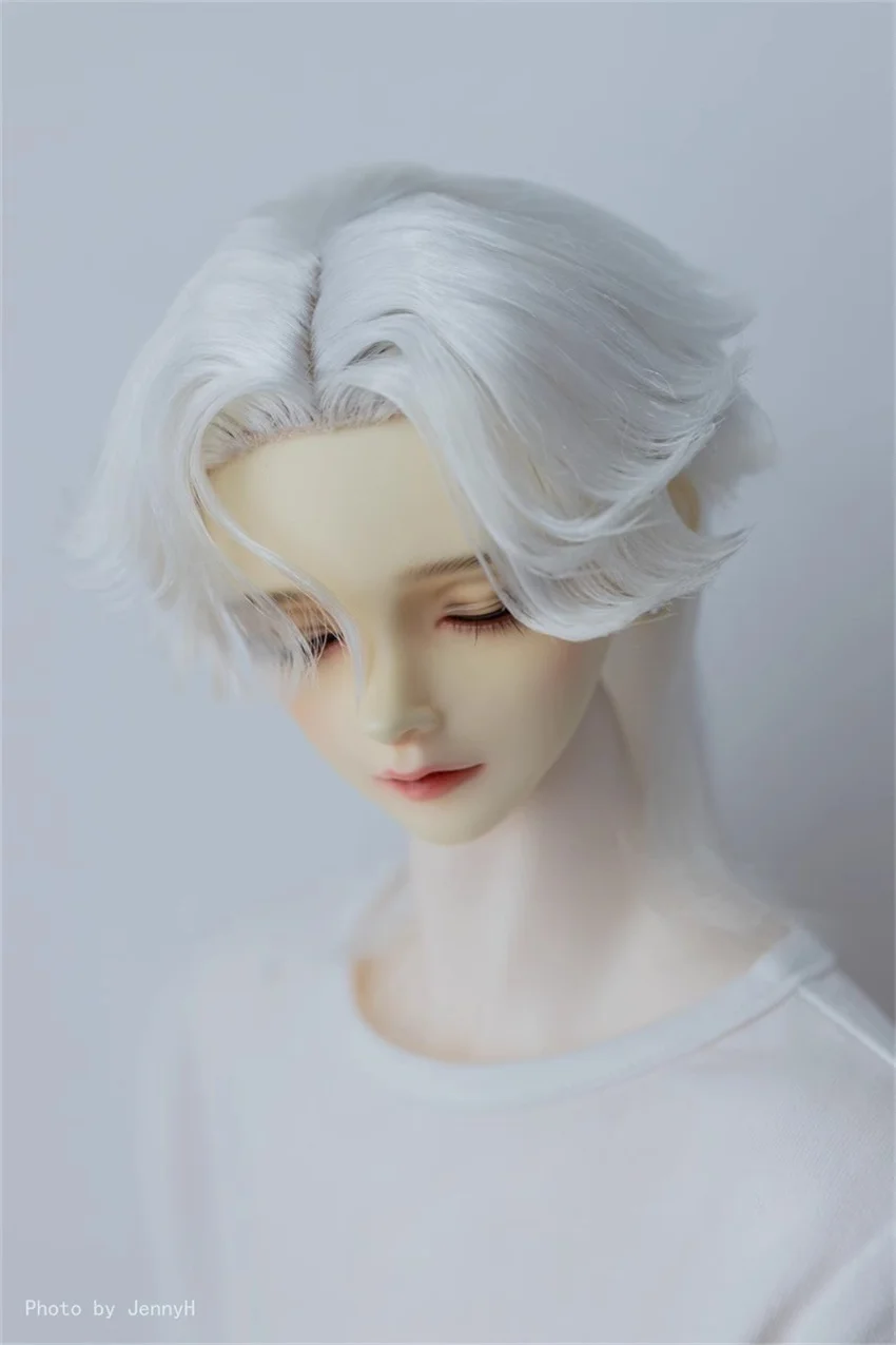 BJD Doll Unisex Cool Wig 1/3 Medium-length Multicolored Milk Silk Flat Cusp Shoulder-length Styling Hair Wig Doll Accessories XC