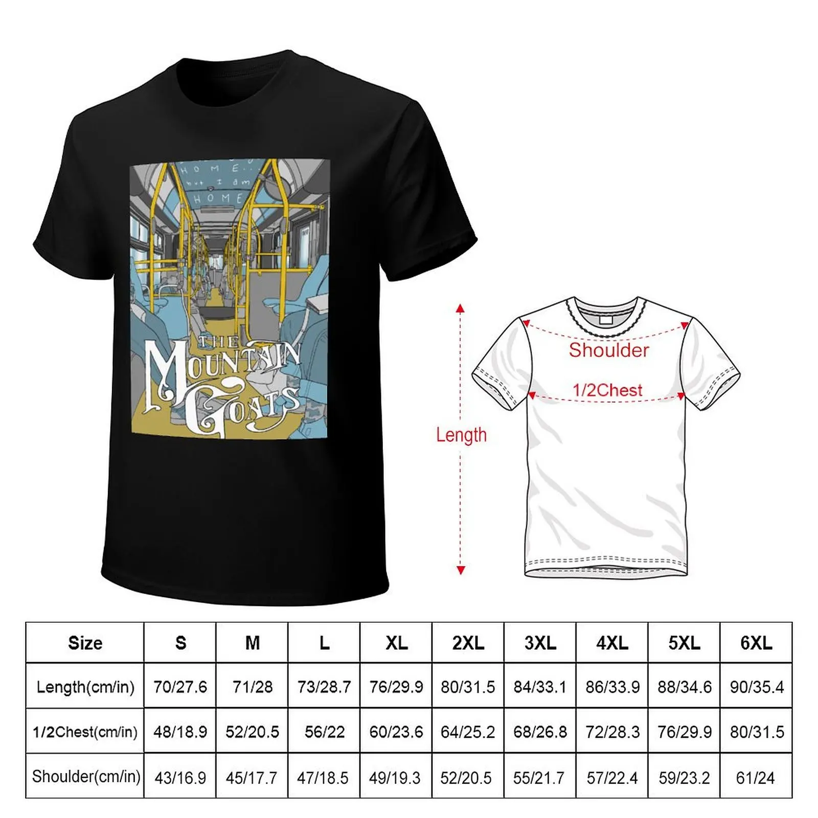 The Mountain Goats Bus Poster T-Shirt Thanksgiving Casual Tee