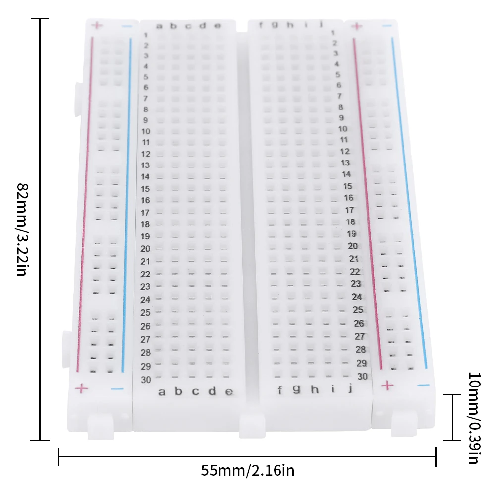 1-10pcs 400 Tie Points Solderless PCB Breadboard Mini Universal Test Protoboard 400 Hole Breadboard MB102 Test Develop DIY Kit