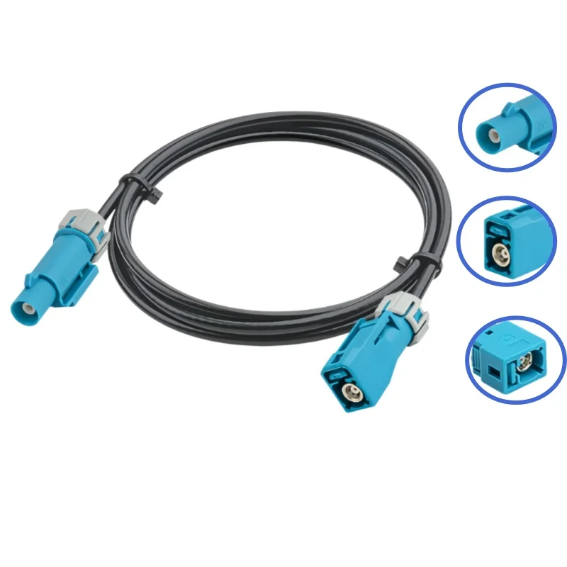 Waterproof FAKRA-Z male and female elbow SYWV-50-2/302 RF extension cable car panoramic camera cable