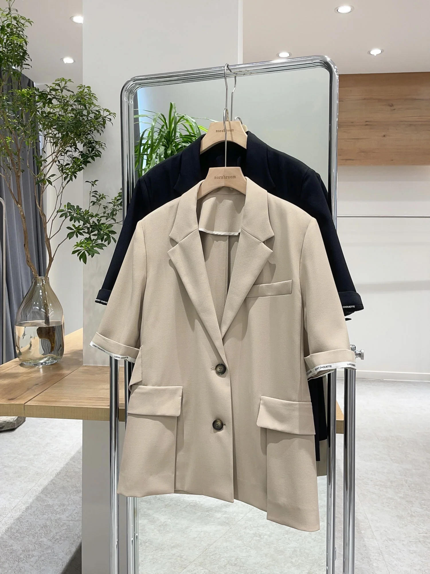 

Authentic Lucky Brand Summer 2026 Short Sleeve Suit True to Size Commute Style Women's Casual Wear Mid-Length Coat