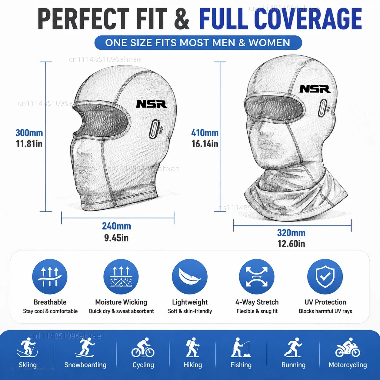 For Honda NSR125 NSR 125 250 1988 1994 1993 1992 1991 1990 Motorcycle Balaclava Summer Glasses Face Breathable Hole Winter Warm view 2