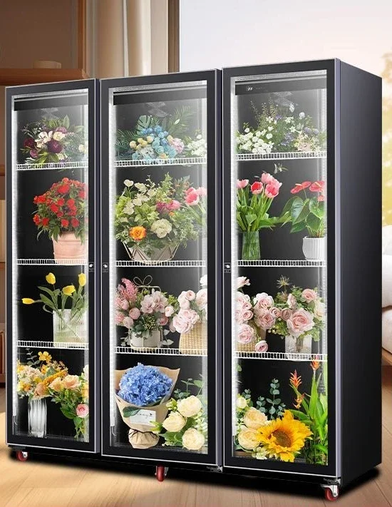 

Flower fresh-keeping freezer, special display cabinet for flower shop refrigerated cabinet, vertical air-cooled and frost-free