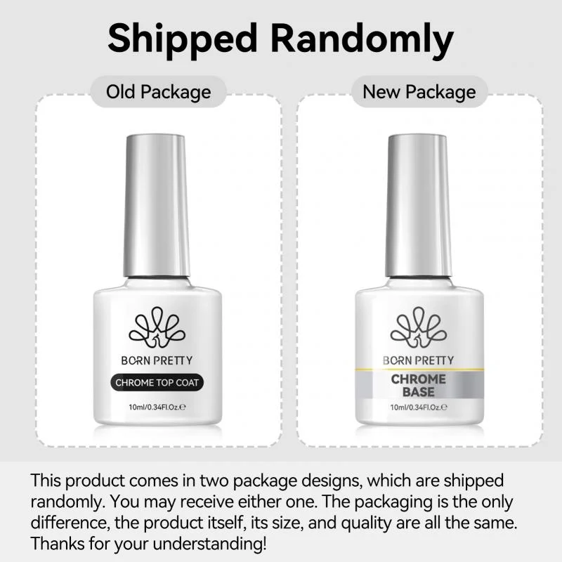 BORN PRETTY 10ml Chrome Top Coat สําหรับผงกระจกโปร่งใสเล็บเจลคริสตัลใสปลอดสารพิษ Soak Off UV LED Functional GEL