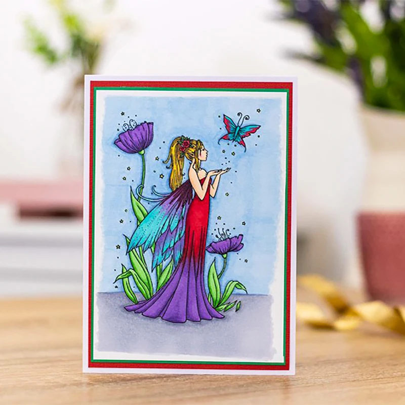 Syrenka wróżka przezroczysty silikonowy stempel/pieczęć do Diy Scrapbooking/tworzenie kartek Album fotograficzny dekoracyjny przezroczysty stempel