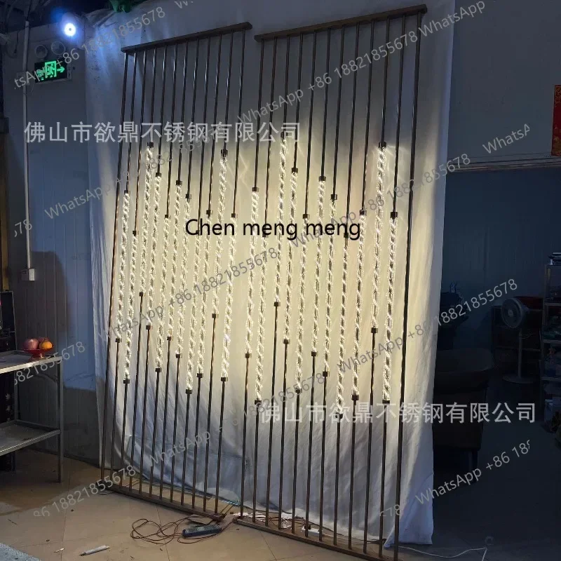 D5556 s6601 Stainless steel crystal glass column screen hotel lobby sales department partition wall lighting acrylic threaded gl