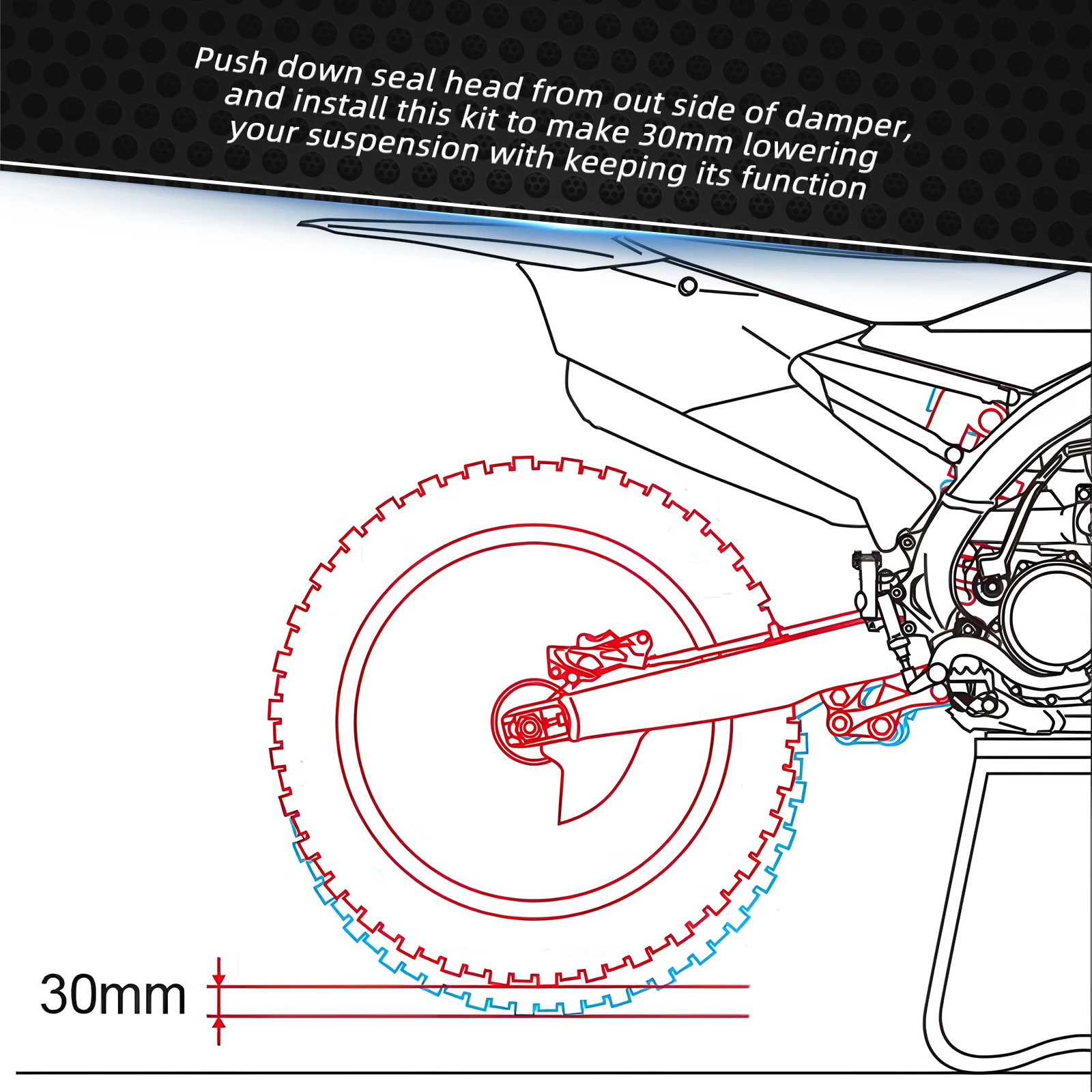 For KTM EXC 300 EXC 250 EXCF 350 XCW Six Days SX SXF XC XCF 125 450 500 46 50mm Fork Shock Absorber Rear Suspension Lowering Ki