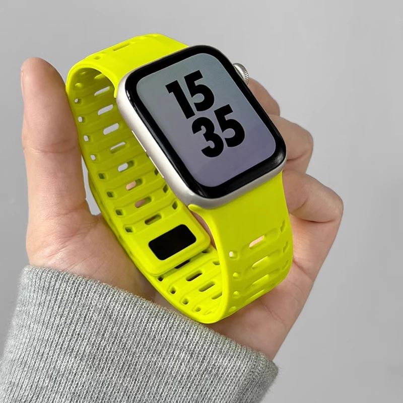 

Sport Magnetic Band For Apple Watch Ultra 10 9 8 7 6 SE 5 Soft Silicone Breathable Bracelet Strap For iWatch 42mm 45mm 46mm 49mm