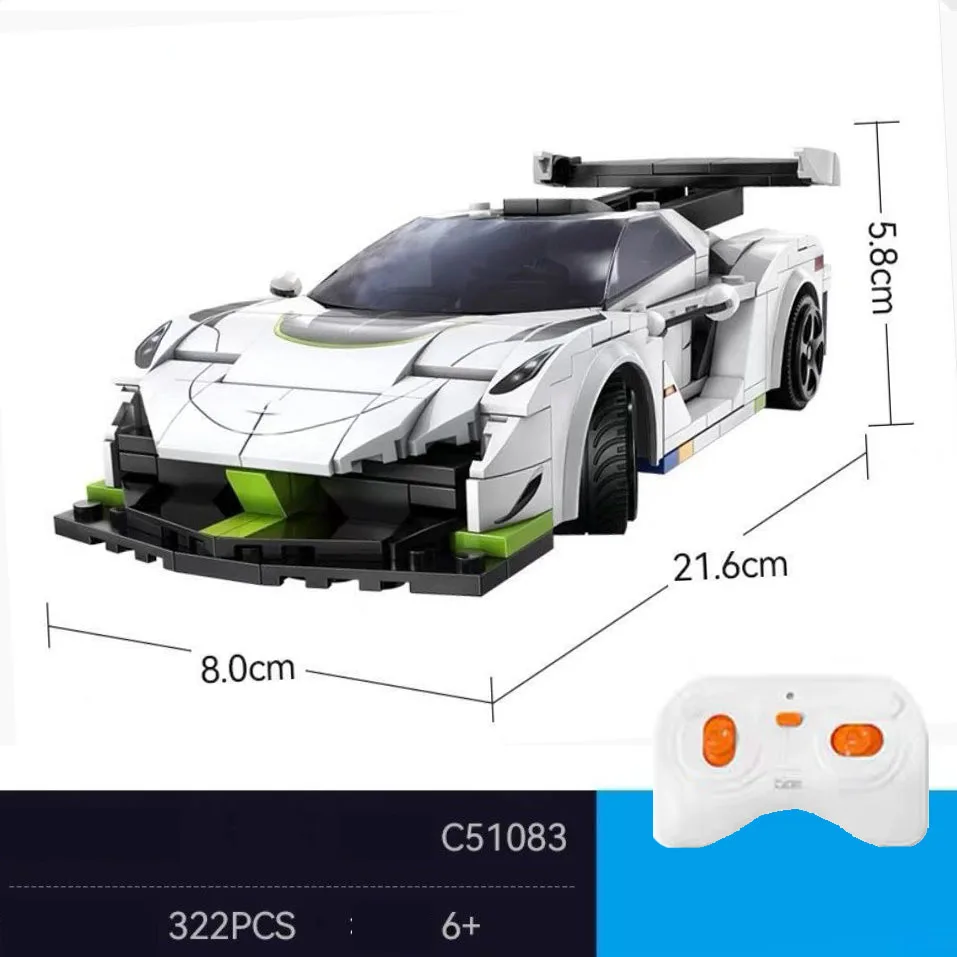 

1:20 Scale Sweden Super Sport Car Building Block KW Jesko Radio 2.4Ghz Remote Control Vehicel Brick Model RC Toys For Gifts