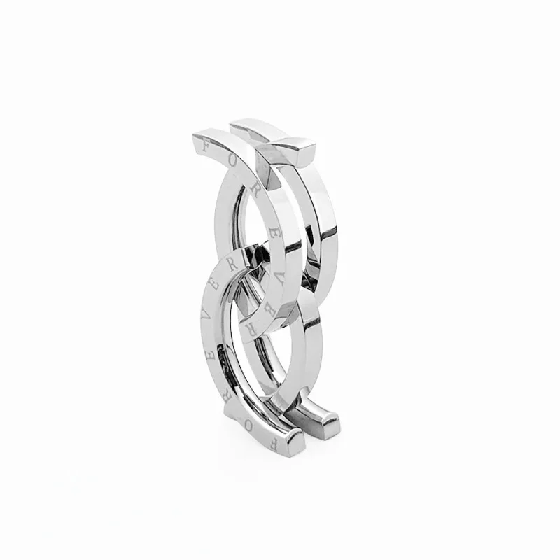 UOSU  Boys Cool Deformation Rings For Men Women Stainless Steel Cocktail Foldable Extendable Ring