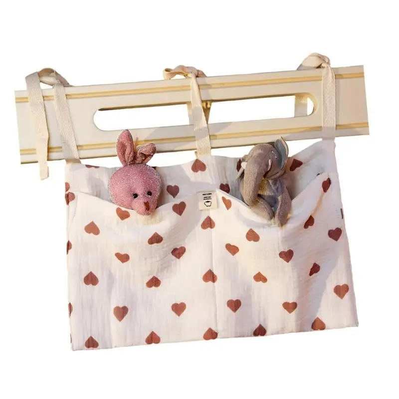 

U13F Multifunctional Baby Bedside Hanging Bag Cotton Fabric Easy to Cleaning Design