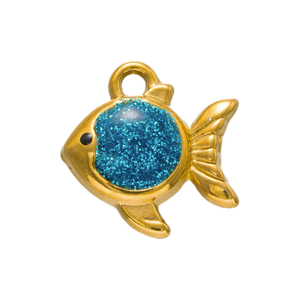 Breloques en acier inoxydable, 5 pièces, pendentif dégoulinant d'huile de poisson Tropical, Bracelet, collier, boucles d'oreilles, fournitures de fabrication de bijoux, accessoire