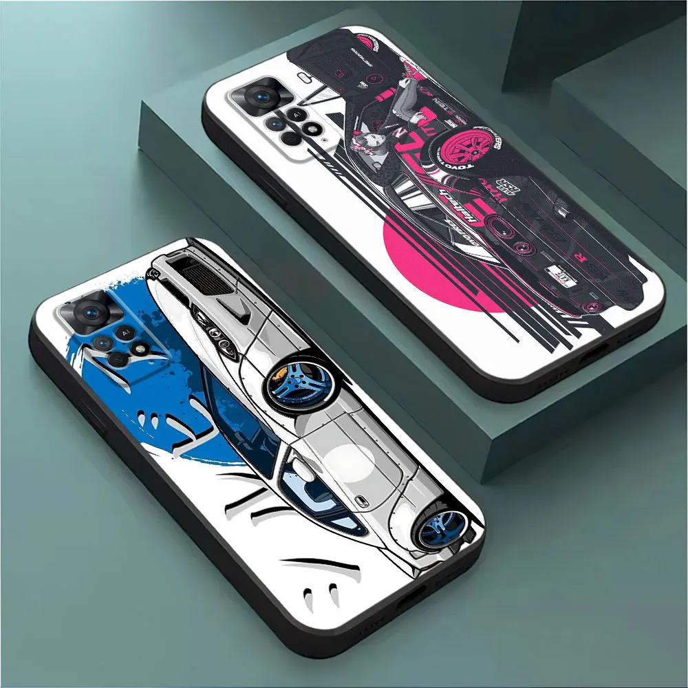 JDM Drift Tokyo Sports Car Phone Case for Redmi Note 8T 9T 10S 12S 12 11 Pro 11S 9S 9 8 7 13 Pro 10 Cover Silicone Luxury Capa