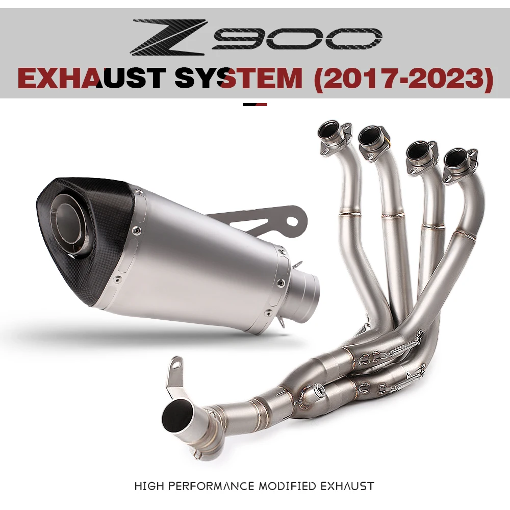 

51MM Muffler Full Motorcycle Exhaust System For Z900 Exhaust System Slip on Front Tube Link Pipe Connect