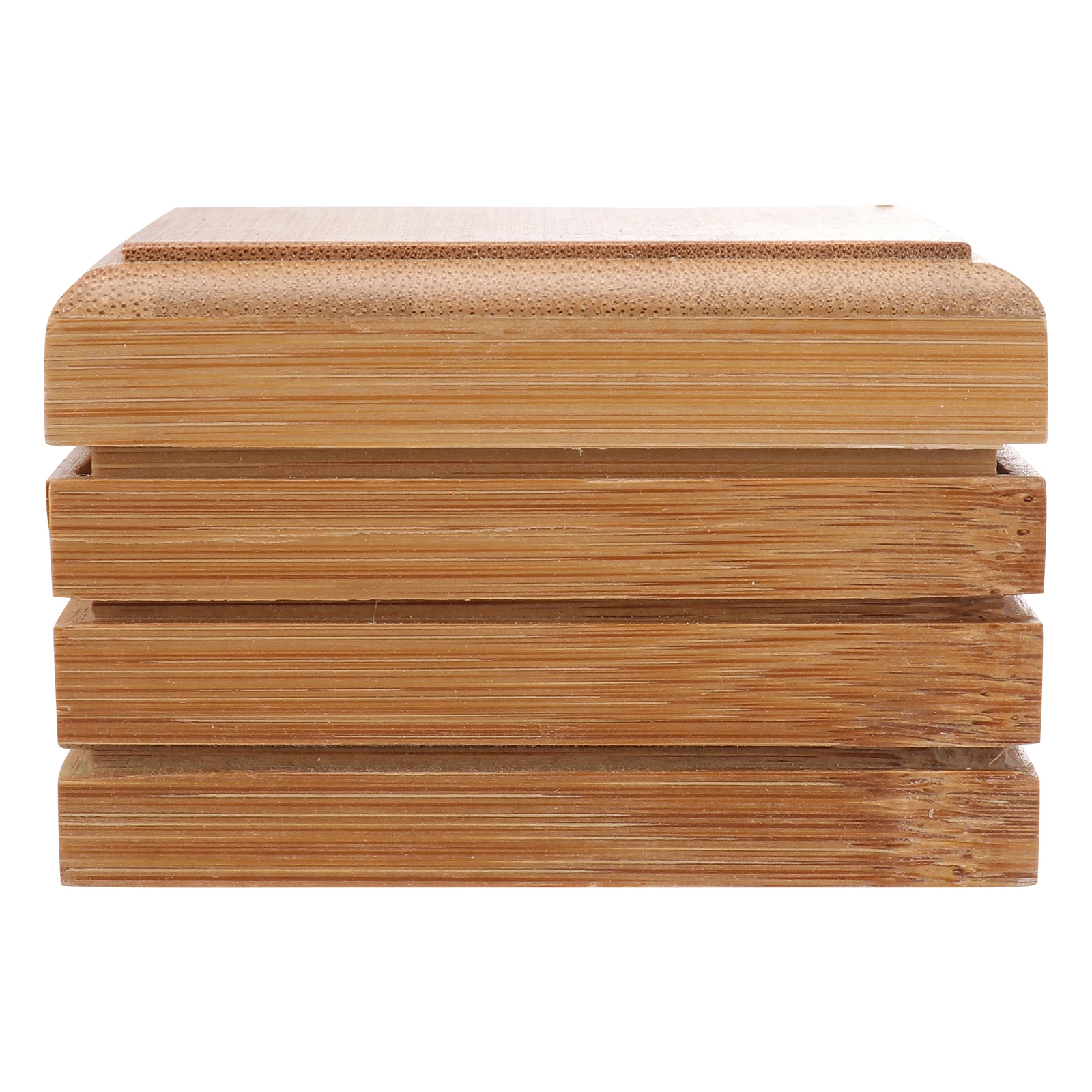

Bamboo Soap Holder Container Draining Dish Rack Storage with Cover Travel