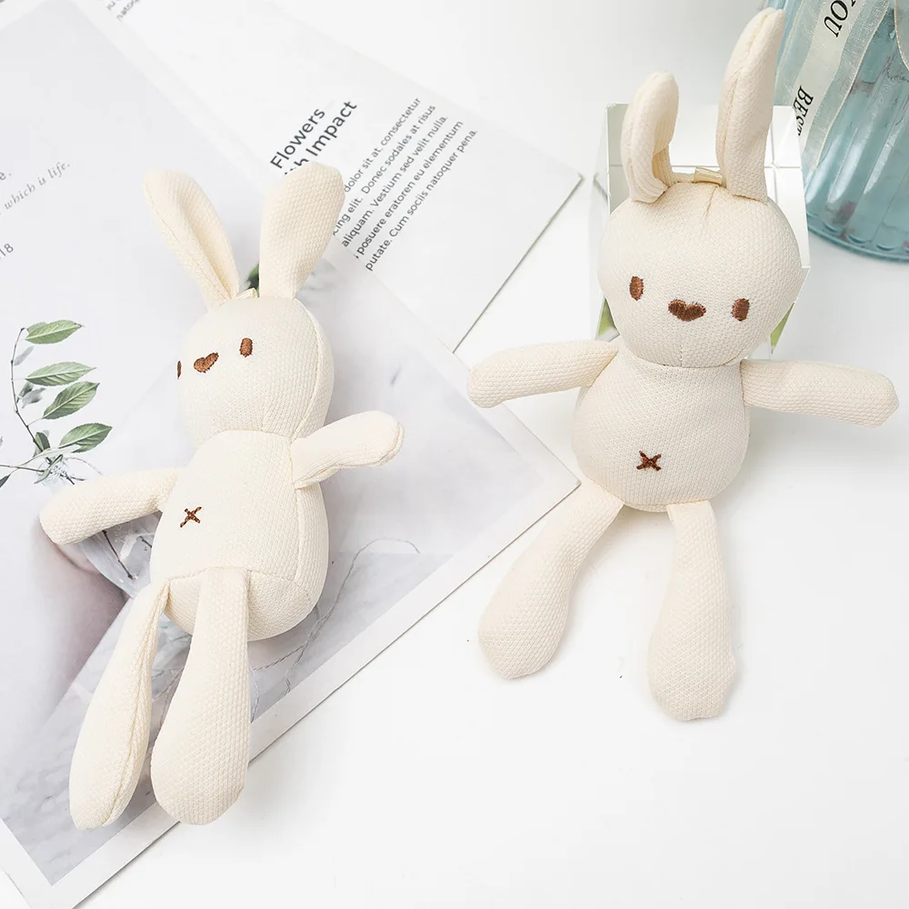 Cute 20cm Rabbit Doll Christmas Bunny Sleeping Mate Stuffed Plush Toy Appease Toy Kawaii Soft Key Pendant Birthyday Gift