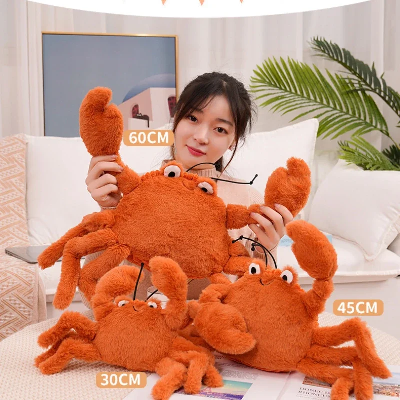 Outdoor Cushions Waterproof  Simulated Crab Doll Crayfish Plush Toy Pippi Shrimp Doll Pillow Office Ornament Holiday Gift