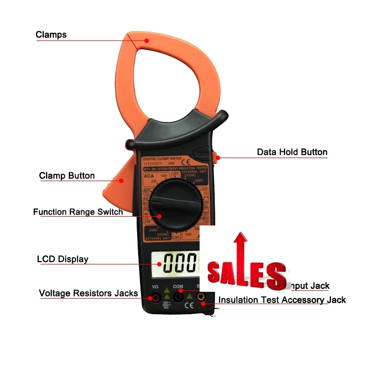 VICTOR hochwertiges DM6266 3/2-stelliges True-RMS-Zangen-Digitalmultimeter zum Verkauf, manuelles/automatisches Multi-Meter